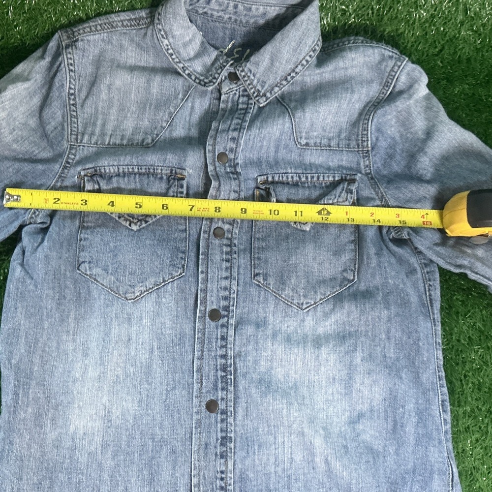 Madewell Denim Chambray Button Down-Size Women's XS-western -Metal Snaps-